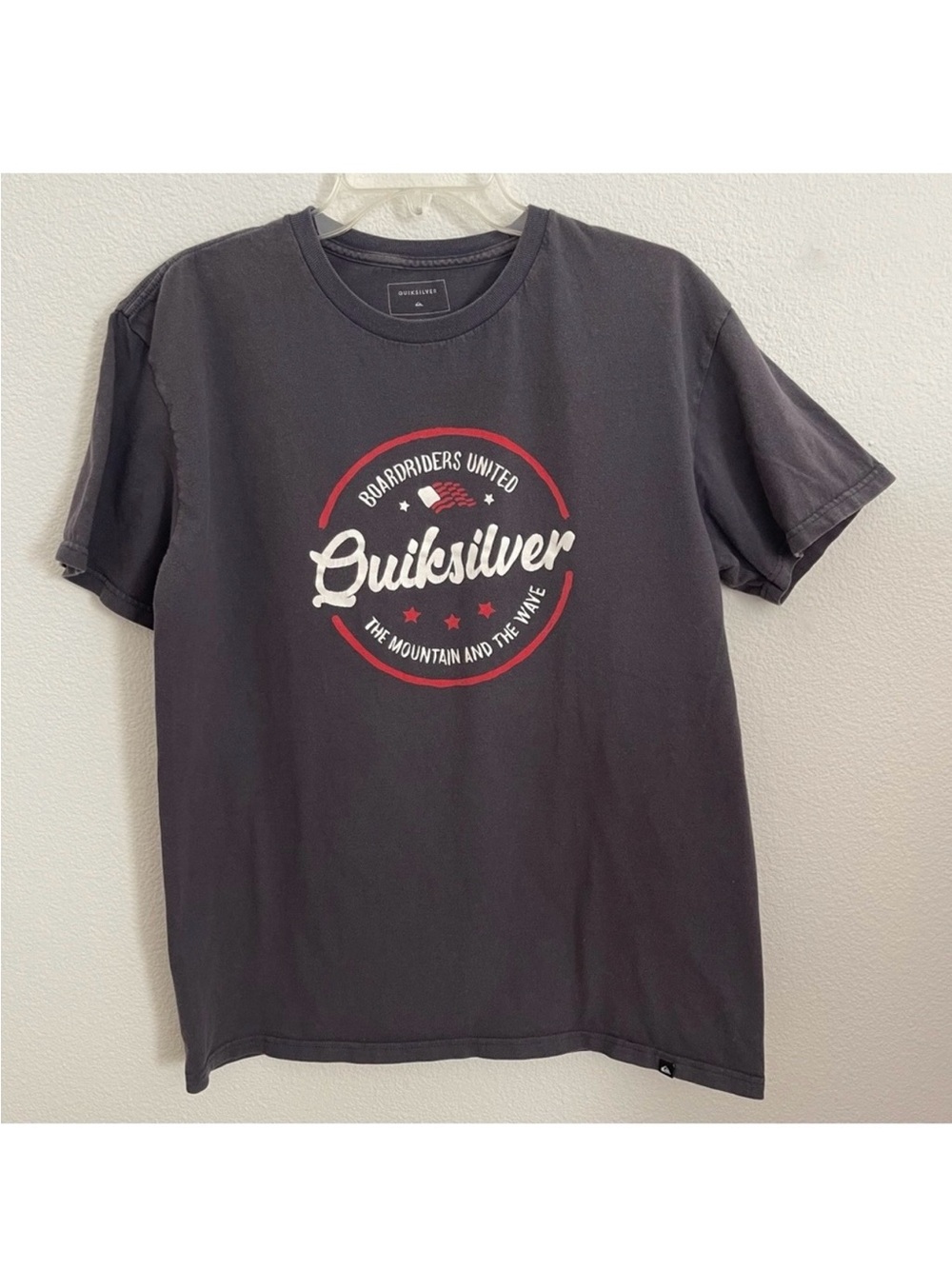 Quiksilver Classic Tshirt Blue Short Sleeve Surf Skate Streetwear Casual Beach